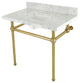 Kingston Brass KVBH3622M8SQ7 36" Console Sink, Legs, 8", 3 Hole