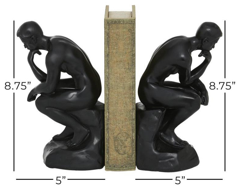 Black Vintage People Bookends