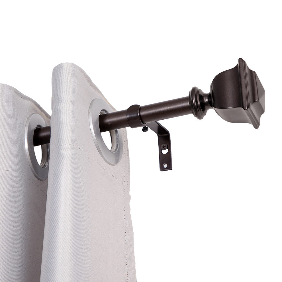 UTOPIA ALLEY 3/4" Single Adjustable Curtain rods for Windows, Oil Rubbed Bronze, 48"-86"