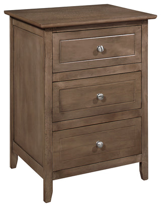 Drake 3-Drawer Nightstand, Gray