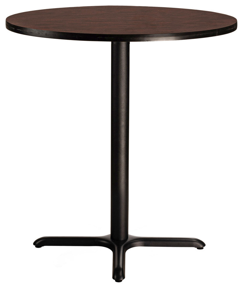 NPS Cafe Table, 36" Round, "X" Base, 36" Height, Mahogany