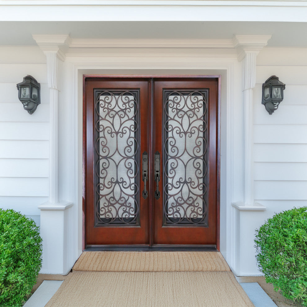Exterior Front Entry Composite Double Door 60"x80" Right Opening Inward