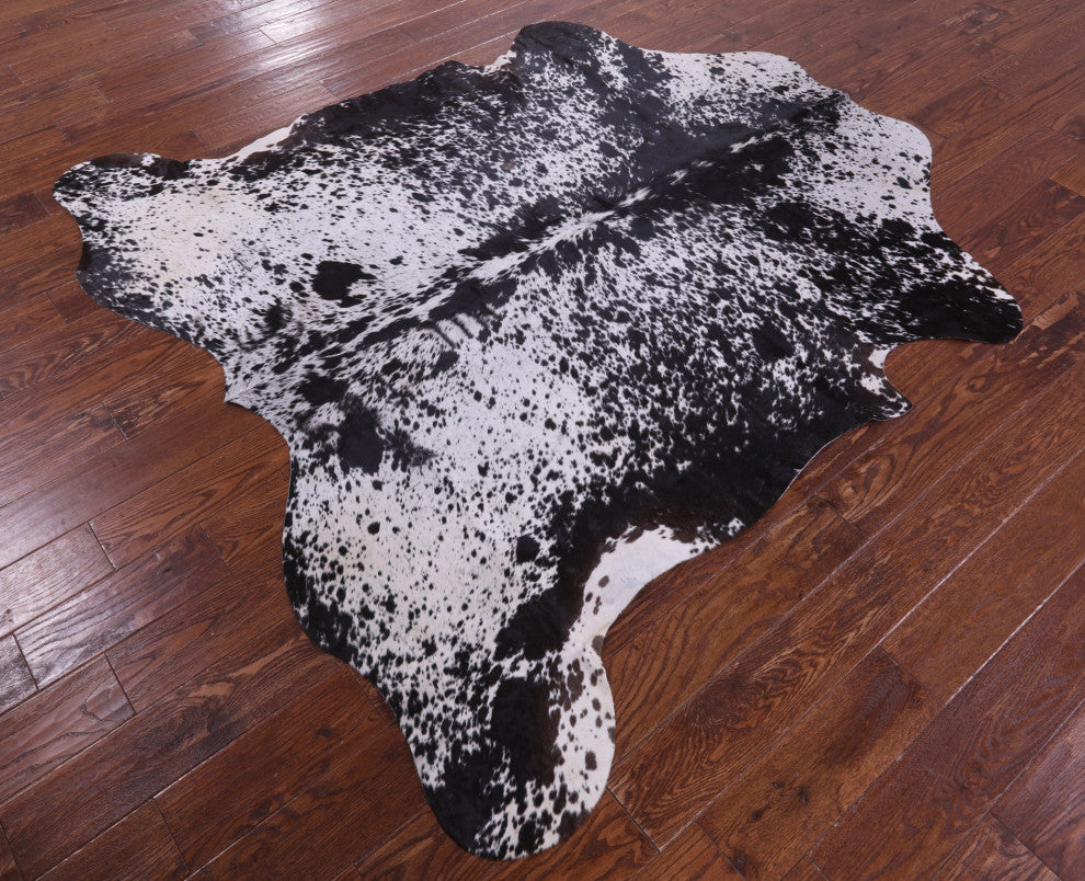Salt and Pepper Natural Cowhide Rug 6' 6" X 6' 5" C2337