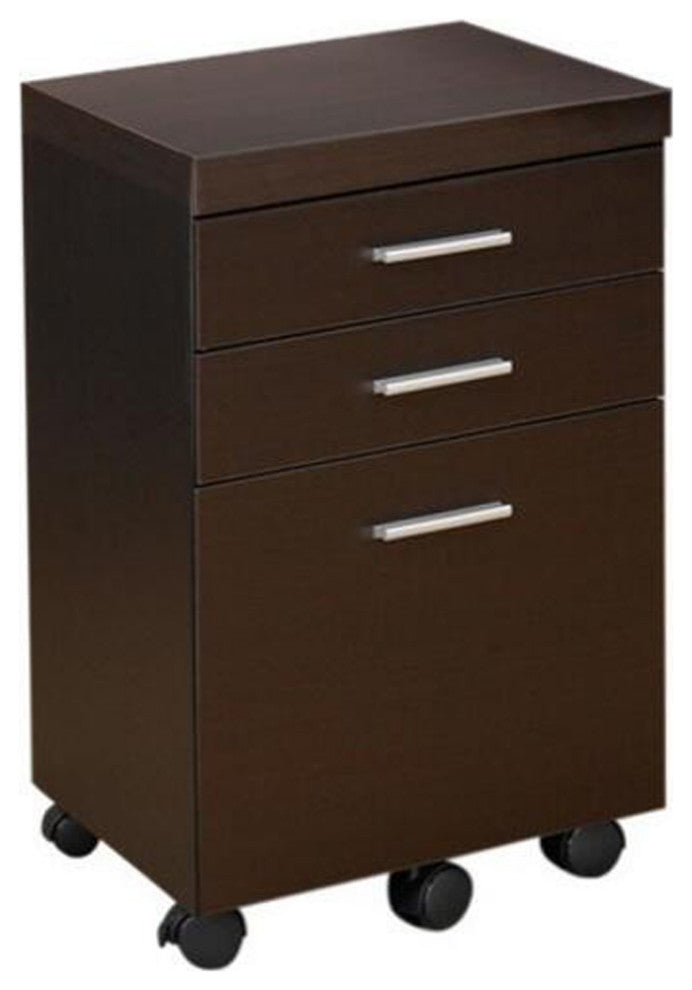 3-Drawer Mobile File Cabinet in Cappuccino