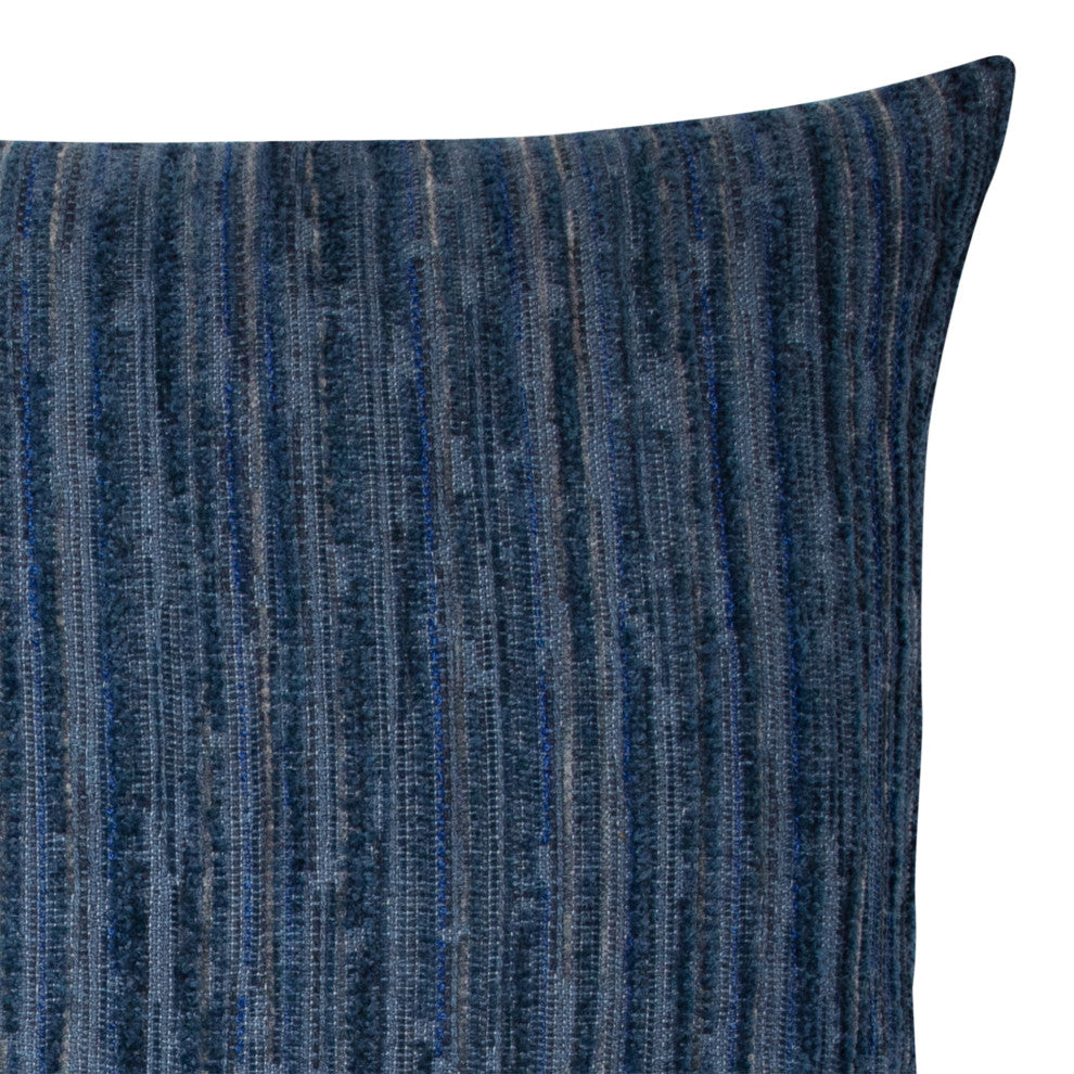 Luxe Stripe Indigo Indoor/Outdoor Performance Pillow, 20"x20"