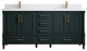 Aberdeen 72 Double Sink Bath Vanity in Dark Forest Green 2" White Quartz