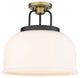 Kahana 3 15" Flush Mount Black Brushed Brass