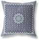 20 Slate Blue Holy Floral Indoor Outdoor Throw Pillow