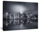 "Hong Kong Black And White Panorama" Cityscape Artwork Canvas, 20"x12"