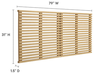 Render Wall Mount King Headboard, Oak