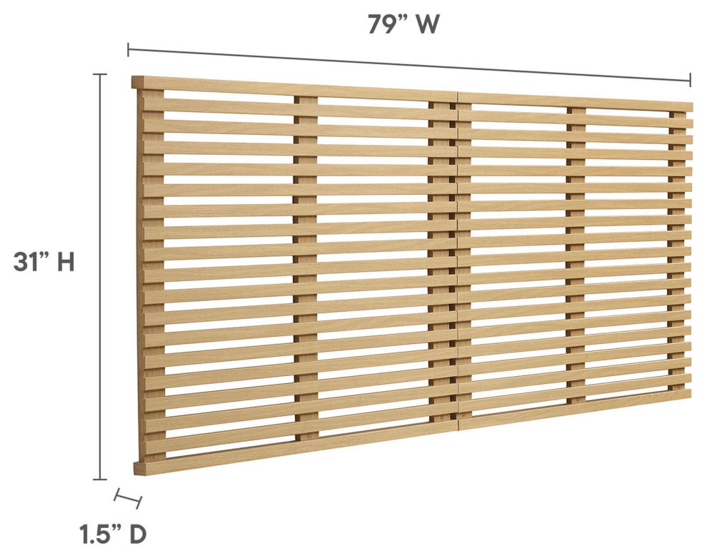 Render Wall Mount King Headboard, Oak