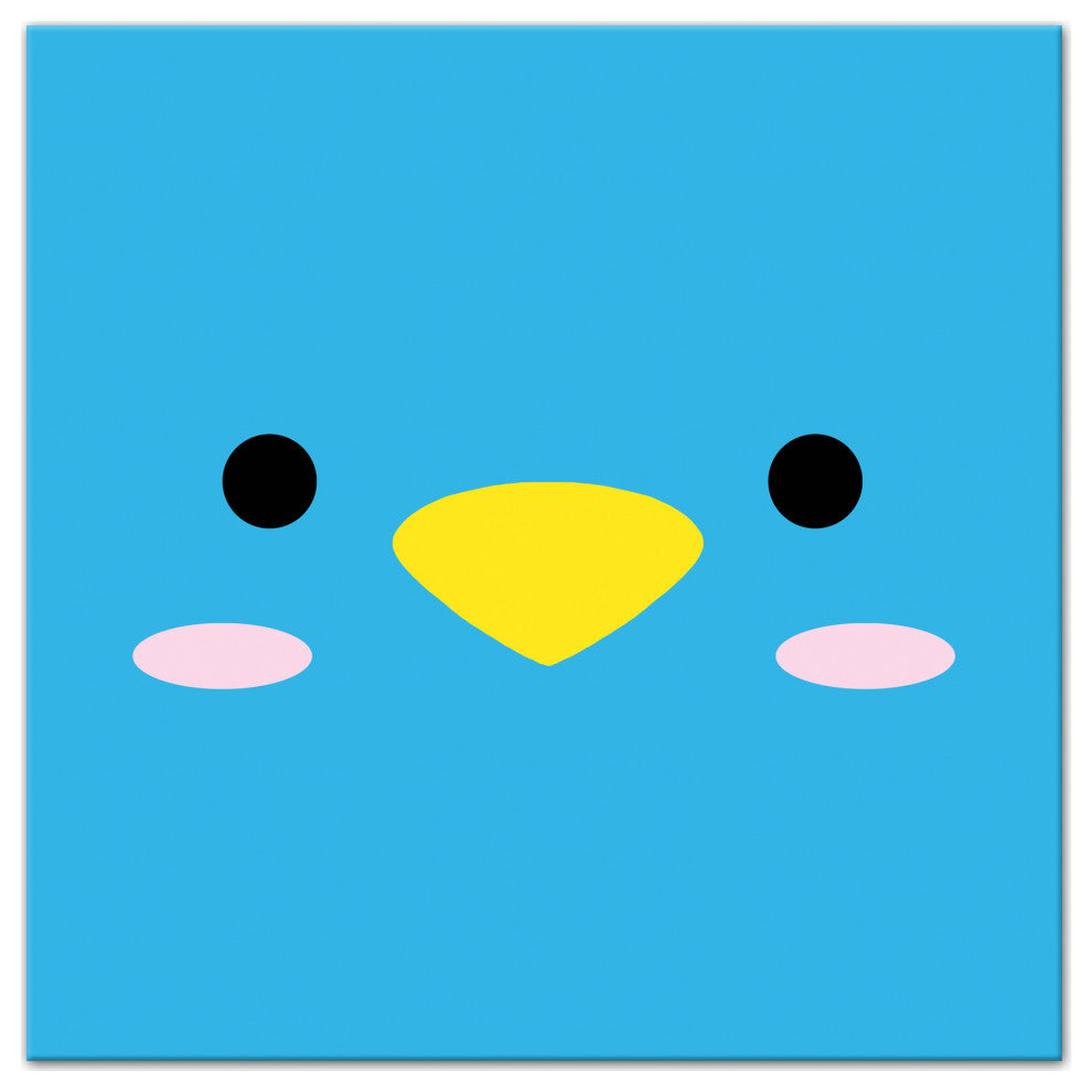 Blue Bird Face 20x20 Canvas Wall Art