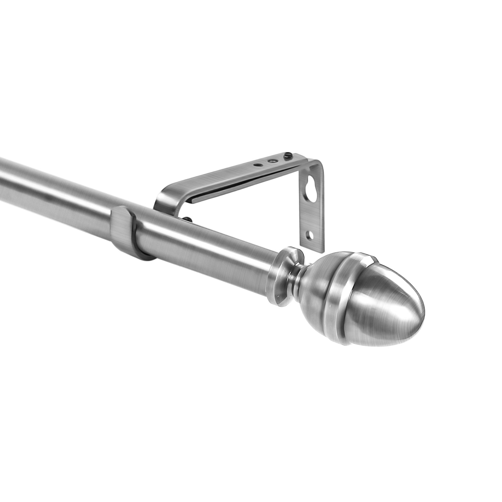 Adjustable Acorn Drapery 5/8" Rod, 48"-84", Brushed Steel