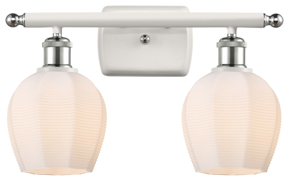 Innovations 516-2W-WPC-G461-6-LED 2 Light Vanity Light, White, Polished Chrome