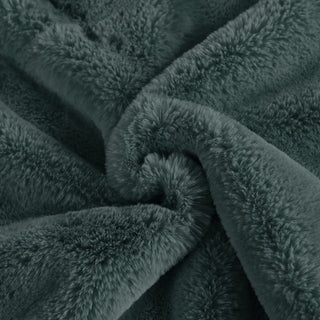 Fox Faux Fur Throw Blanket, Gunmetal, 60''x80''