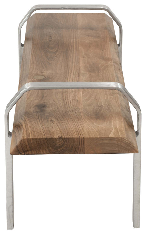 Walnut Coffee Table with Cast Aluminium Legs 55"x16"x13"