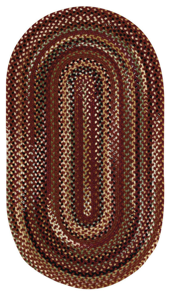 Bangor Braided Oval Rug, Cinnamon 4'x6'