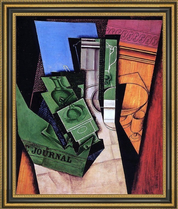 Juan Gris Breakfast - 16" x 20" Framed Premium Canvas Print