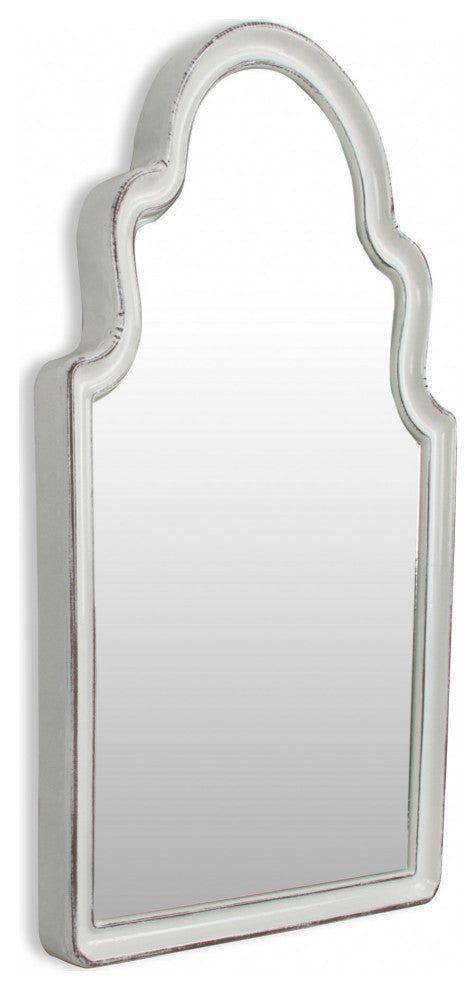 Vintage Curved White Wall Mirror