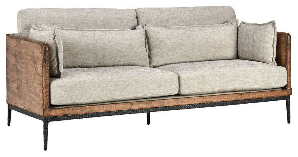 Ivory & Salvaged Pine Sofa