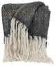 Parkland Collection Nagar Transitional Black 52"x67" Woven Handloom Throw