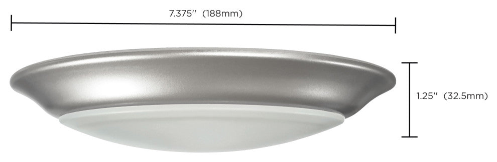 7 inch - LED Disk Light - 5000K - 6 Unit Contractor Pack - Brushed Nickel Finish
