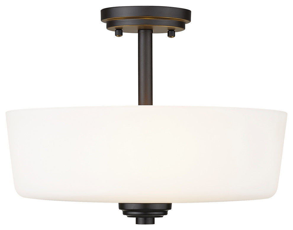 Zlite 220SF3 3-Light Semi Flush Mount, Matte Opal