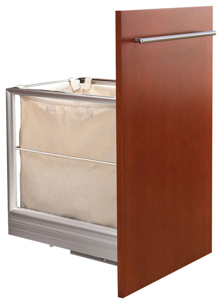 Aluminum Pull-Out Hamper, Silver