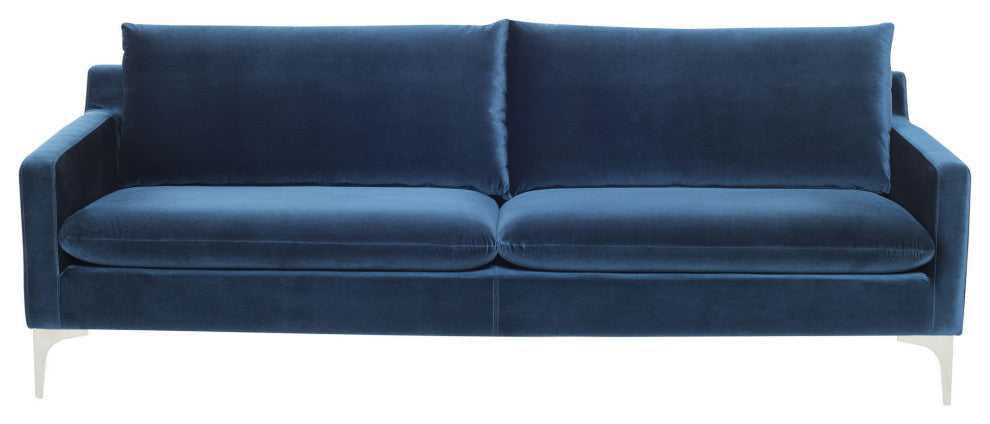 Anders Midnight Blue Fabric Triple Seat Sofa, HGSC376
