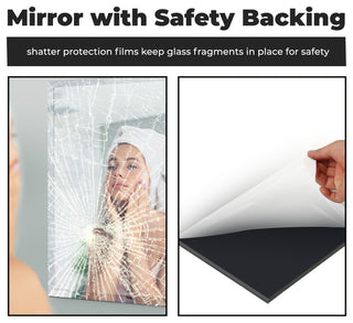 Square Beveled Polished Frameless Wall Mirror With Hooks, 36"