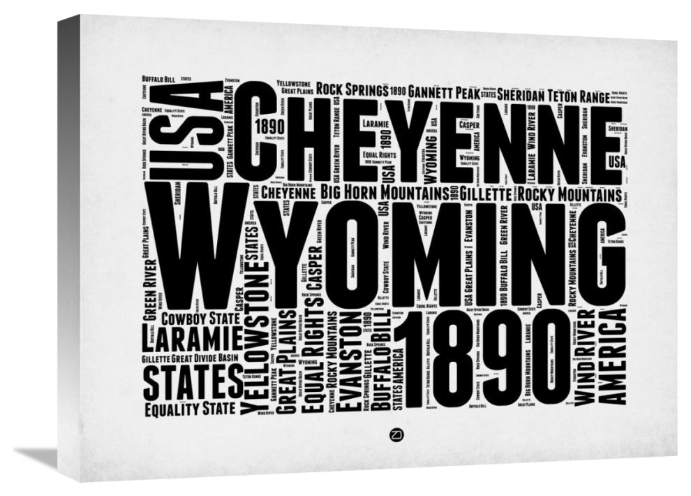 "Wyoming Word Cloud 2" Fine Art Print
