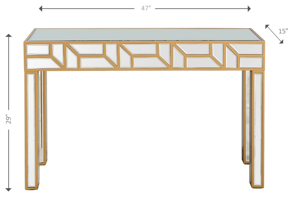 Gold Geometric Console Table