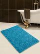 Bath Rug Cotton and Microfiber Hand Loom, 50"x30", Arctic Blue, Pattern Bubbles
