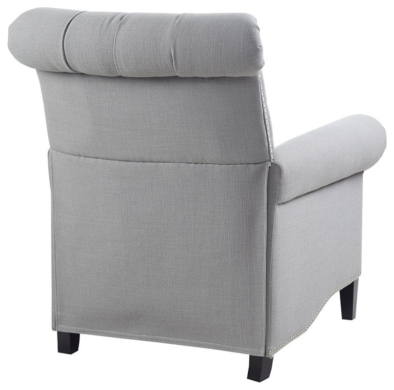 Aidan Rolled Back Push Back Recliner Accent Chair, Grey