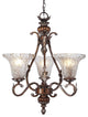 ELK LIGHTING 373-Ss-G Panthera 3-Light Chandelier In Silver Stone Bronze