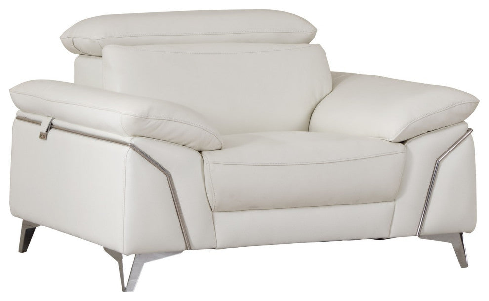 31" White Fashionable Leather Chair