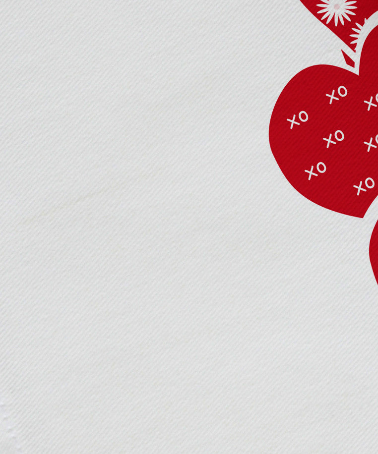 Valentine Print Napkin, Red, Set of 4