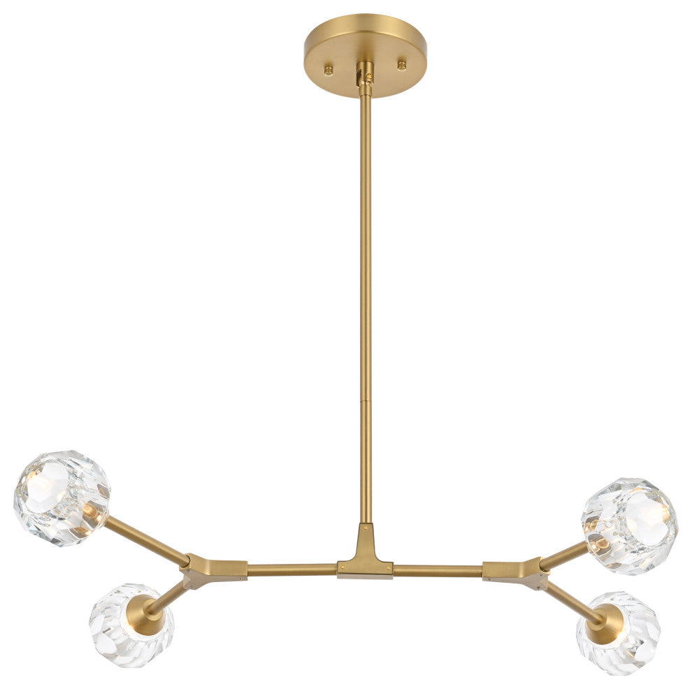 4 Light Pendant, Gold