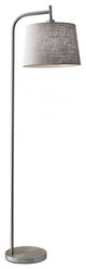 58" Swing Arm Floor Lamp With Gray Drum Shade