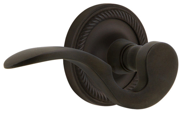 Rope Rose With Manor Lever, Oil-Rubbed Bronze, Privacy, Right-Handed