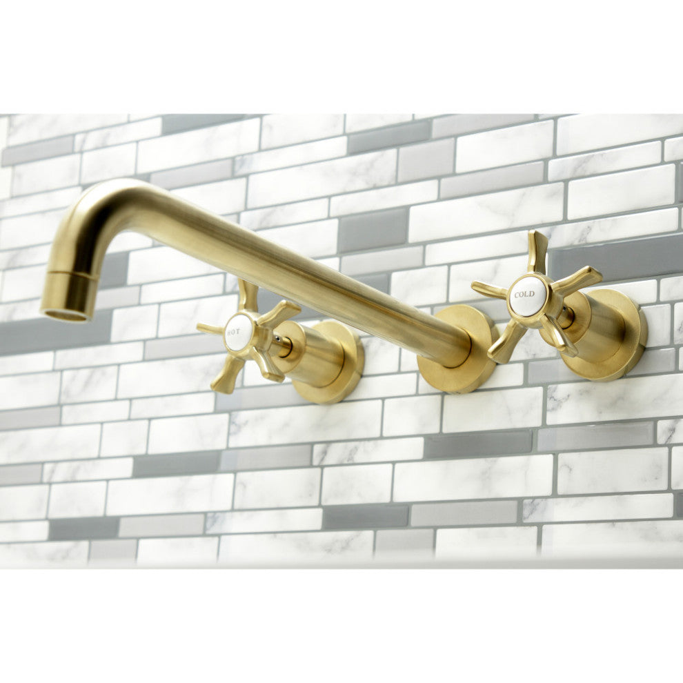KS8047NX Wall Mount Tub Faucet, Brushed Brass