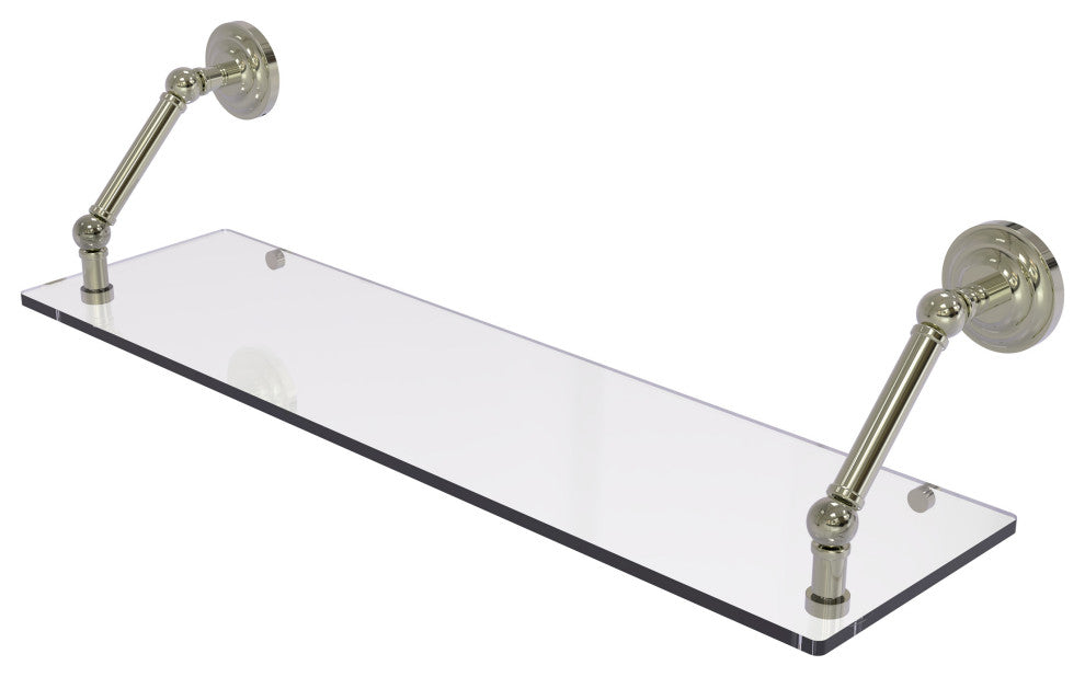 Prestige Que New 30" Floating Glass Shelf, Polished Nickel