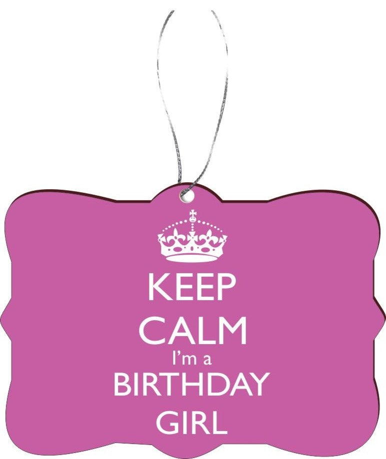 Keep Calm I'm a Birthday Girl Design Rectangle Christmas Tree Ornament