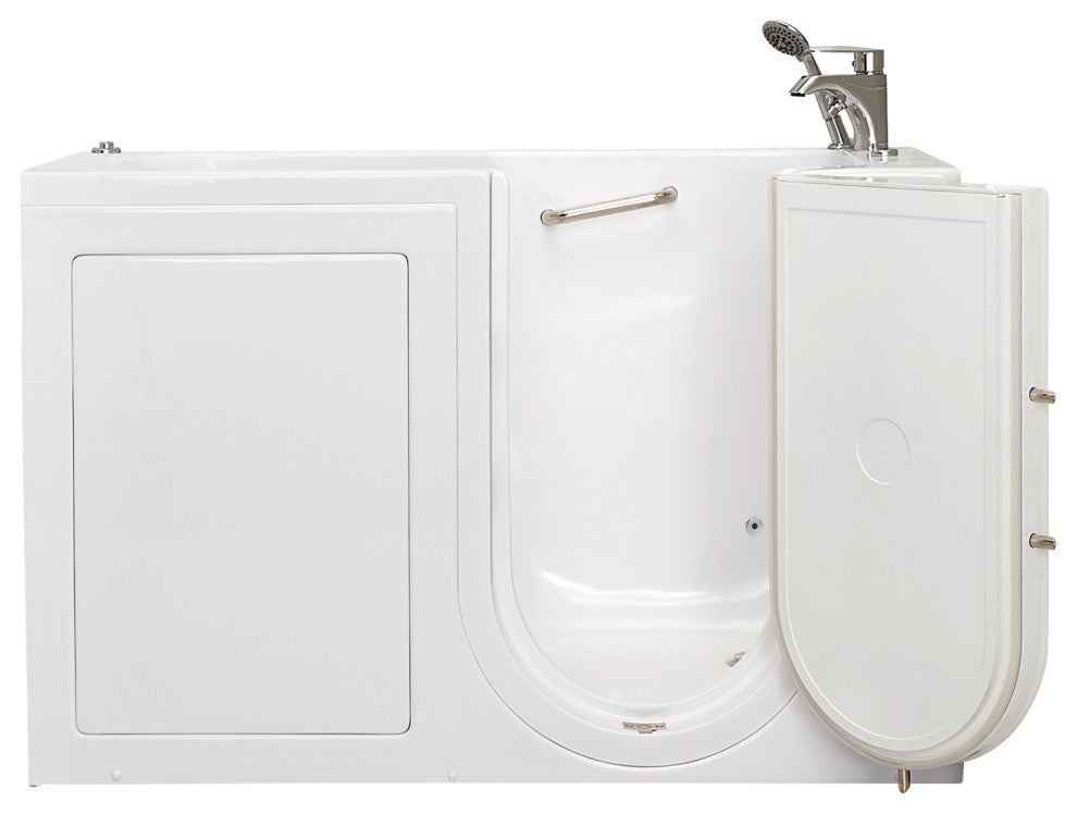 Ella Lounger 27"x60" Acrylic Massage Walk-In Bathtub, Outward Swing Door, Faucet
