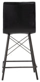 Black Leather & Iron Counter Stool