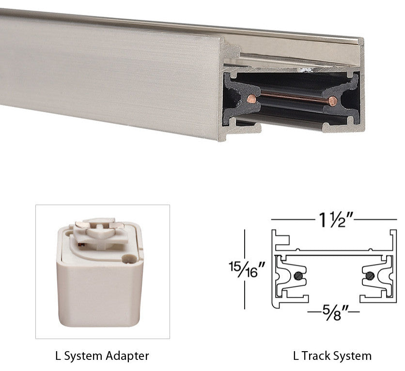 WAC Lighting LT8 96" Track for L-Track Systems - Black