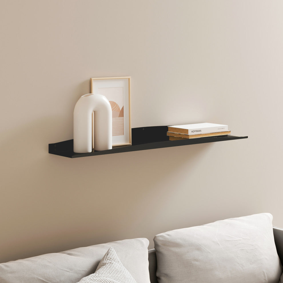 Harry Wall Mounted Shelves, Black, 36"