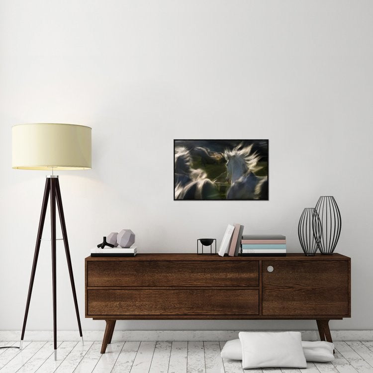 "Esata Equina" Framed Canvas Giclee by Milan Malovrh, 31x20"