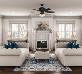 Hunter Fan Company 54" Promenade Ceiling Fan With LED Light/Remote, Gloss Black