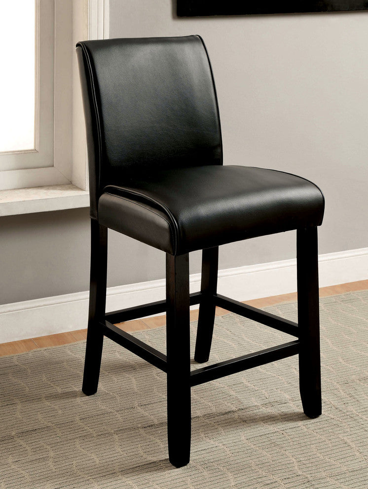 Joneson Leatherette Parson Counter Height Dining Chairs, Set of 2, Black